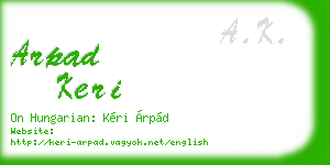 arpad keri business card